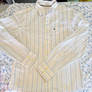 Abercrombie & Fitch Button Down- Blue and Pink Stripe- 100% cotton